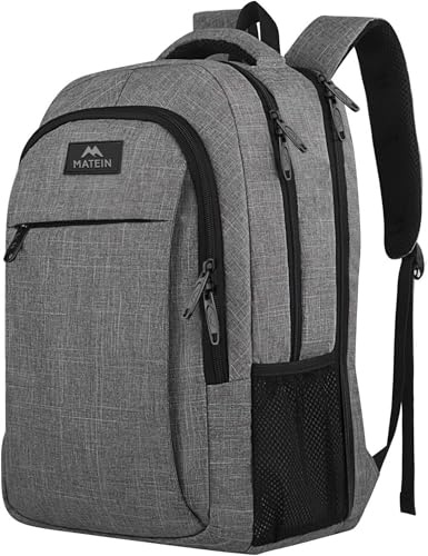 MATEIN Mochila Portatil 18 Pulgadas, Mochila Ordenador Portatil, Gris
