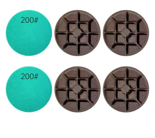 Almohadillas de pulido de 80 mm para mármol para hormigón de granito, discos de molienda seca de 3 pulgadas con esmeril unido con resina para rendimiento (malla 200)