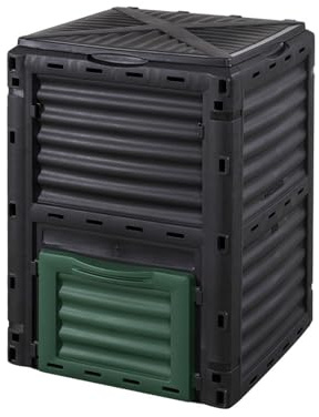 300L Garden Compost Bin, Outdoor Chamber Composter with Air Holes, Large-capacity Opening Design for Waste Storage Recyclable and Reusable