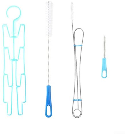 Kit di pulizia della sacca idrica, set di 4 spazzole con gancio in acciaio inox, per la pulizia profonda di sacche d'acqua e valvole