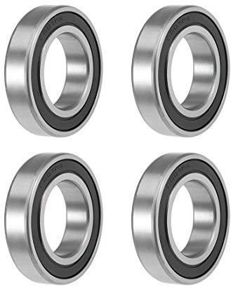 sourcing map 4St Rillen Kugellager 6007-2RS Z2 Doppelt Geschirmt Kohlenstoffstahl 35mm X 62mm X 14mm