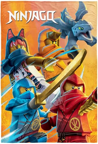 Lego Ninjago Coperta grande Fire 120 x 150 cm Cole Jay Kai Lloyd Zane Nya Misako Sensei Wu Lord Garmadon Morbida coperta in pile per bambini Per biancheria da letto