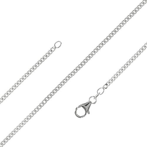 Avesano Panzerkette 925 Silber Herren Kette 2,8 mm Halskette 101045-9 | schmale Männer Silberkette in den Längen 45 50 60 70 80 cm verfügbar Kubanische Cuban Link Chain