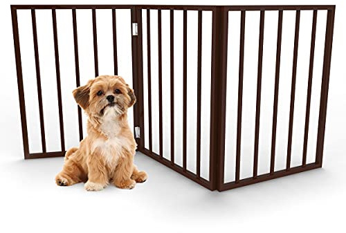 Pet Gate Collection – Dog Gate for Doorways, Stairs or House – Freestanding, Folding, Accordion Style, Wooden Indoor Dog Fence by Petmaker