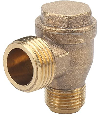 Clapet Anti-retour à 2 Voies Compresseur D'air en Laiton Raccords de Clapet Anti-retour Filetés Accessoires de Compresseur D'air 1/2x3/8 Accessoires Pneumatiques Outil de Joint de Tuyau Outil de Conne
