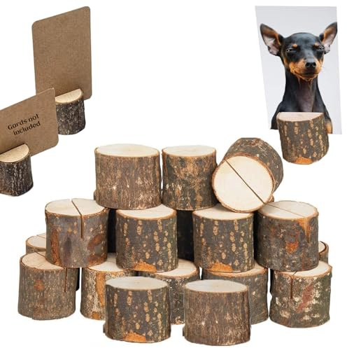 Norhogo 20 Stück Tischkartenhalter Holz, fotoaufsteller, holzfuß für tischkalender, holzständer für karten - Fotohalter Aus Holz Kartenhalter Fotohalter Menükarten Halter für Hochzeit Deko