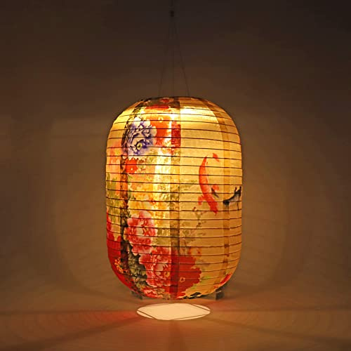 SPEPROECO 25cm Solar Lanterns LED Light Nylon Cloth Chinese Hanging Lanterns Lamp Waterproof Japanese Lanterns for Outdoor Garden Wedding Holiday Party Decoration