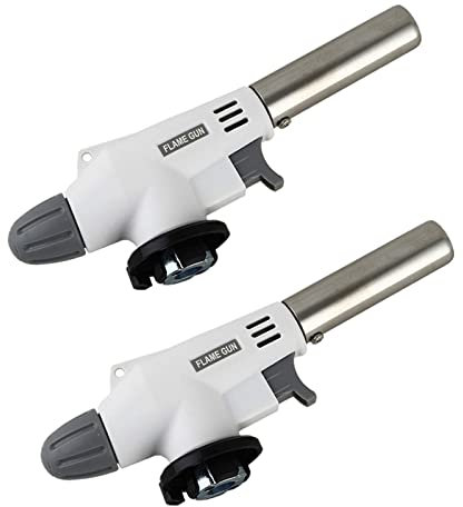 2 Piezas Antorcha de Cocina Antorcha Encendedor Llama Ajustable de Cocina Antorcha Butano para DIY, Crema Catalana, Postres, Postres, Hartlöten, Soldar, Camping