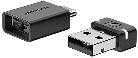 Sennheiser Dongle Bluetooth BTD 600 Adattatore USB-A/USB-C con Codec Audio AptX per un Suono Stabile e di Qualità, per Ascoltare Musica, Effettuare Chiamate e Guardare Video