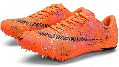 WoCOyo Leichtathletik Lauf Spike Schuh Atmungsaktiv Hell rutschfest Gummisohle Sprinter Leichtathletik Rennschuhe für Jungen und Männer,004,37EU