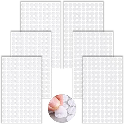 saizone Tondini Adesivi Tondo,Punti Autoadesivi Con 10mm,400 Coppie 800 Pezzi Gancio e Anello Nastro Puntini Auto Adesivo et Boucles,per Decorazioni Parete,Foto,Oggetti,Tutte Superfici(Bianco)