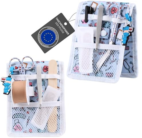 Ph Pro Heat Pochette Infirmiere - SalvabolPoches Infirmières - Pochette Aide Soignante pour Blouse avec Aimant - Accessoires Infirmiere Organisateur Professionnel.