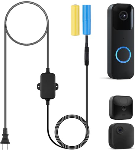 UYODM 20Ft/6m Charging Cable Power Adapter Designed for Blink Video Doorbell (Replace Battery), Blink Outdoor 4 (4th Gen) & XT3, Doorbell Transformer with IP67 Weatherproof Power Cable Black