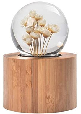 Spieluhr Musikbox, Echte Blumen-Gänseblümchen-Kristallkugel-Spieluhr for Weihnachtshochzeits-Geburtstags-Geschenk Musikspieluhr Spieldose (Color : A, Size : 12cm)