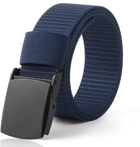 Coubeau Barnbälte pojke - Nylon basebollbälte barn golfbälte med metallspänne, Mörk färg + prickig svart, 20-27 pouces (Recommandé pour 6-10 ans)