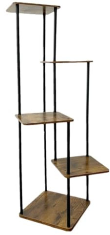 VONGAZ Pflanzenständer Blumenständer Blumenregal Metall-Holz-Stufen-Eck-Pflanzenständer, Topflappen, Blumenregal, Präsentationsständer Für Wohnzimmer Pflanzenregal Blumenbank