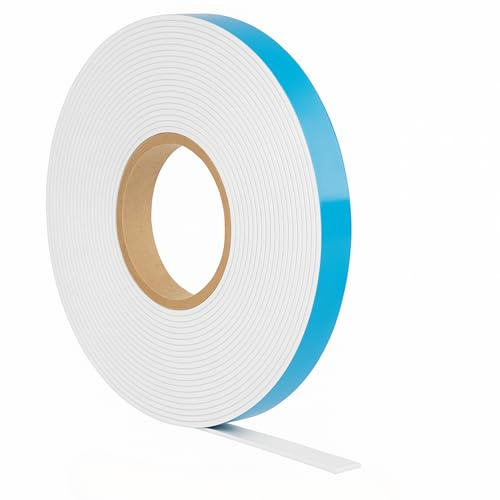 Metallband Selbstklebend 12,7 mm Breit 1 Meter Lang Magnetband Ferroband Stahlband Weiß Eisenband zum Kleben mit PE-Schaum für Regale,Figuren und Werkstatt (1)
