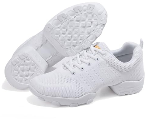 ForceRoute Tanzschuhe Herren latein,tanzsneaker,Tanzschuhe,Tanzschuhe Herren line Dance,Dance Sneaker,Geteilte Sohle,Frauen,Leicht,atmungsaktiv,für Sport,Wandern,Fitness,Schnürschuhe,Modern,Jazz