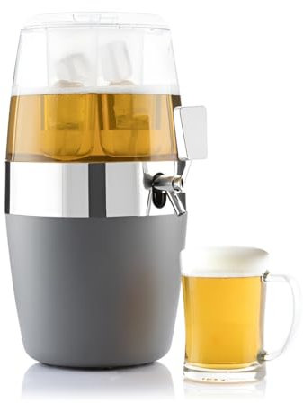 Dispensador de Bebidas Garrafa con Grifo de Plástico, 4 l, Enfriador de Bebidas, Helado para Mesa, para Exterior e Interior