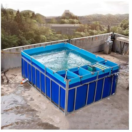 zklaseot Piscinas Desmontables, Estanque De Peces De Lona con Filtro Tela Impermeable Grande Acuario For Estanque Jardín Estanque Koi Cría De Tortugas Estanque De Peces(2X1X0.9M)