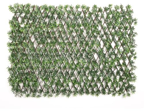 Paravento artificiale per siepi e edera, per balcone e giardino, 100 x 200 cm, allungabile, dimensioni (foglie B)