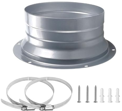 Wandanschluss Schlauch Adapter,150mm Wandflansch Verbinder Metall,Gerader Rohrflansch,Metall Gerader Rohrflansch,Kanalverbinder Flansch,Wandflansch für Klima,Geeignet für Lüftungskanalanschlüsse