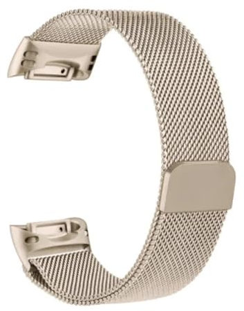 JUNCHENGBAO Metallband Kompatibel Mit Charge 5 Uhr Band Magnetisches Armband Ersatz Zubehör(Retro Gold)