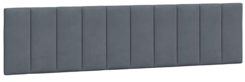 HETFTJN Bettrückwände Wandkissen Wandpolster Headboard for Bed - Kopfteil-Kissen Dunkelgrau 200 cm Samt für Herbergen Bett Gästezimmer Jugendzimmer