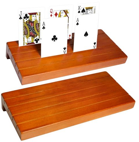SOARFLY Spielkartenhalter Kartenhalter Holz, 2 Stück Kartenhalter Kinder Kartenhalter Spielkarten für Senioren und Kinder Behält Stets den Überblick