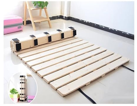 LVLDAWA Tabla Cama Plegable, Soporte Colchón Reforzado Madera Maciza Alta Resistencia, Tabla Colchón con Quilla Transpirable Tipo Rollo para Dormitorio(28X35IN)