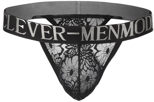 Ausing Strings da uomo perizoma intimo g-String pizzo uomo mutande slip trasparente ultra sottile, Pantaloni a T, XXL