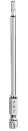 QUARKZMAN Punte per Cacciavite Chiave Esagonale 3mm (H3) Metrico 1/4 Attacco Esagonali 100mm (4) Punta Magnetica Lunghe Acciaio S2 Punta per Trapano Piatta Grado Industriale per Viti