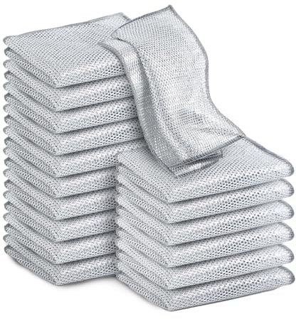 JBLJDWD 36 Pcs Smart Scrubs, Smart Scrubs - Non-scratch Scouring Cloths, Non Scratch Scourers Multipurpose Durable Two Layer Reusable Smart Scrubs Non Scratch Wire Dish Cloth