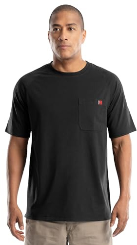 Wrangler Riggs Men's Short Sleeve UPF Protection Raglan Tee Shirt, Black, 3X-Large