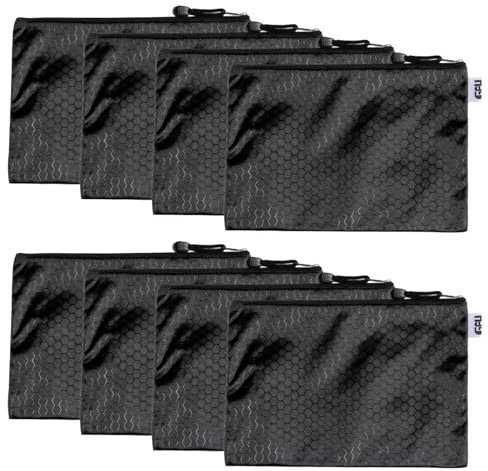 8 Pcs Geldtaschen Banktasche, 24x17 cm Wasserdicht Geldtasche Bankmappe, Geldscheintasche mit Reißverschluss, Geldmappe A5, Dokumententasche, Bargeldlagerung, für Haushalt, Business, Schule