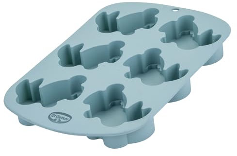 Dr. Oetker Silikon-Backform Mini Häschen, Vintage Oster Manufaktur, 6er Set, hochwertiges Platinsilikon, Pastellgrün, Temperaturbeständig