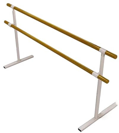 LIQONWAG Doppelte Ballettstange, Tragbare Fitness-Gymnastikstange, Freistehende Tanzübungs-Ballettausrüstung, Training Und Dehnung/White Double/150Cm