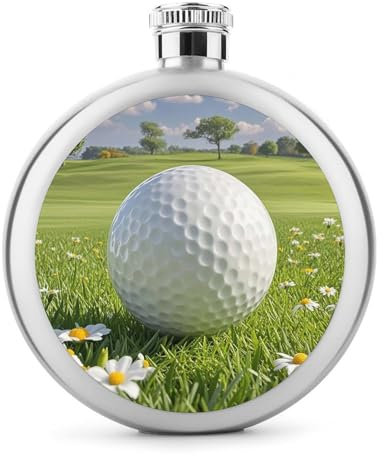 Flasque en acier inoxydable de 141,7 g pour homme et femme, motif balle de golf, bouteille de vin, bouteille de vin portable, étanche