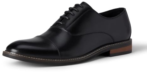 Amazon Essentials Men's Cap Toe Oxford Dress Shoes, Black, 11