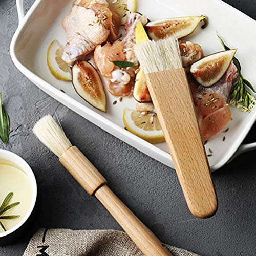 Pennello da Ballo, Spazzola per Pasticceria Pennello da Ballo per Cucinare BBQ Basket Olio Brush Sush Grill Brush con Maniglia in Legno per Cottura, Cottura, Barbecue (Colore assortito)