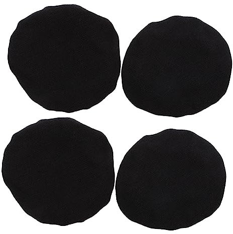LALAFINA Copri-cuffie Elastici in Cotone Set 4 Pezzi Protezione Per Cuffie Facile Installare Assorbente e Asciugatura Rapida Adatto Per Uso Condiviso e Igienico Colore Nero