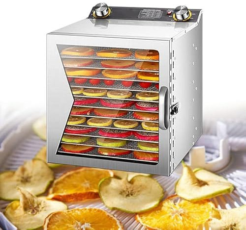 WEIMILOR Deshidratador de Alimentos eléctrico con Temporizador de 12 Horas y Control de Temperatura de 30 a 90 °C. Secador de Frutas de Acero Inoxidable para Carne Seca, Carne de Res,12Layers