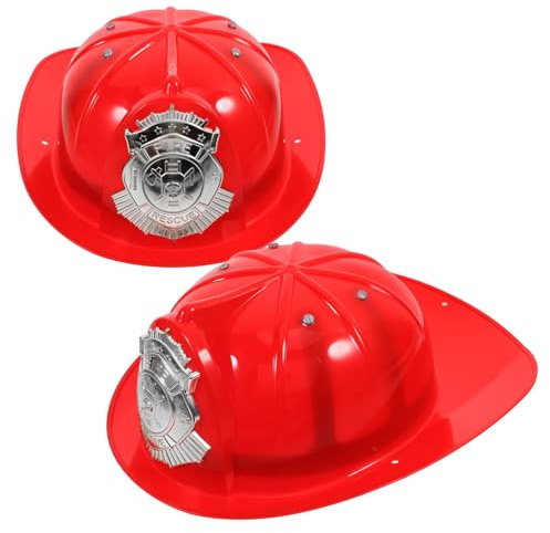 Milisten 2stücke Junge Mädchen Feuerwehrhelm Aus Kunststoff Leicht Und Bruchfest Für Feuerwehrkostüm Cosplay-Partys Halloween Und Rollenspiele