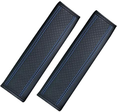 2PCS Car Seat Belt Cover for Nissan NV200 7-Seater 2009-2023, Wear-Resistant Vehicle Seatbelt Strap Cushion Shoulder Pad Accessories,Black-Blue
