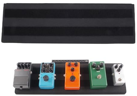Fabater Guitar Effects Pedal Board, EVA-material Svart Anti-Slip Lättvikts Kompakt Pedalboard för Upp Till 5 Enkla Pedaler, med öglefäste och Bärväska