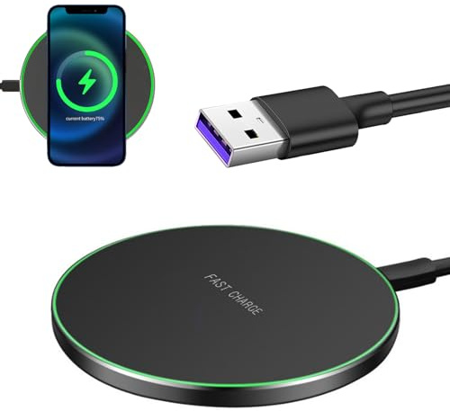 35W Fast Wireless Charger Pad Wireless Charging Station Compatible with iPhone 16 15 14 13 12 11 XS XR X 8 Compatible with Samsung Galaxy S25 S24 S23 S22 S21 S20 S10 S9 S8 all Qi Phones (Black)