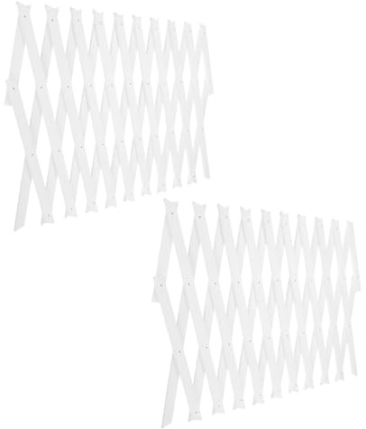 FUTUREORYY Lot de 2 Treillis de Jardin Extensibles en Bois Blanc H44 Cm – Panneaux Muraux pour Plantes Grimpantes D’extérieur, Support Décoratif pour Rosiers et Vignes, Treillis de