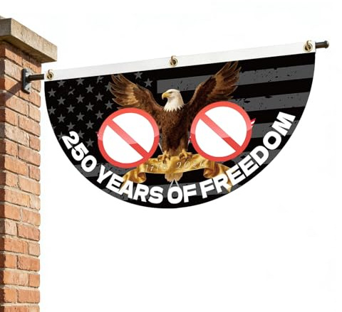 Drapeau Américain 250e | Drapeau Éventail Commémoratif 1776-2026,Bannière US 250 Ans - pour Extérieur Terrasse et Célébrations du 4 Juillet Fête de l'Indépendance