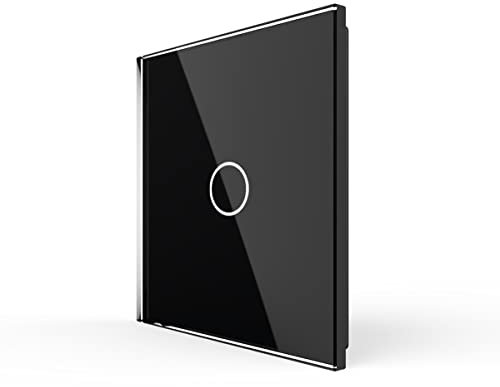 LIVOLO Glas Touch Lichtschalter Funkschalter Steckdosen Wechselschalter uvm in schwarz (nur Rahmen: VL-C7-C1-12)