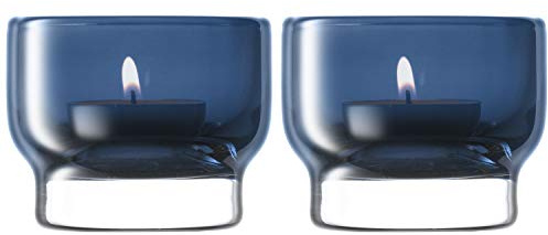 LSA Utility UT83 - Soporte para velas, 6 cm de alto, 2 unidades, color zafiro